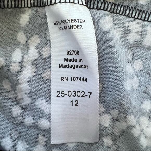 New JESSICA LONDON Printed Knit Maxi Skirt Women's Size 12 Black Gold White - Picture 8 of 10